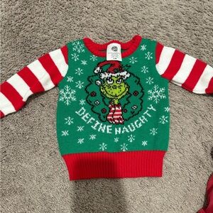 Grinch define naughty Christmas sweater 
Toddler 3-6 months